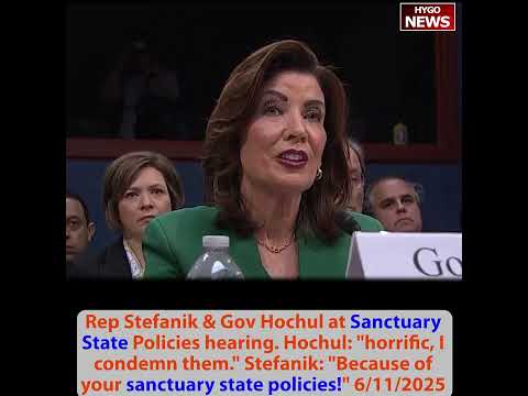 Rep Stefanik & Gov Hochul at Sanctuary State hearing: 'Because of your sanctuary state policies!'