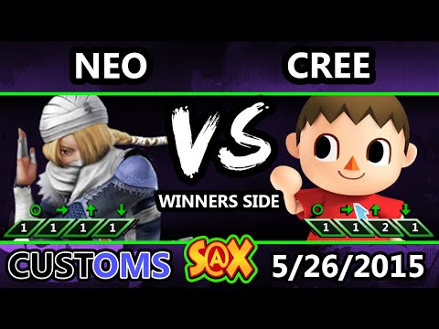 S@X 101 Customs - Cree (Villager) vs Neo (Sheik) SSB4 Tournament - Smash Wii U - Smash 4