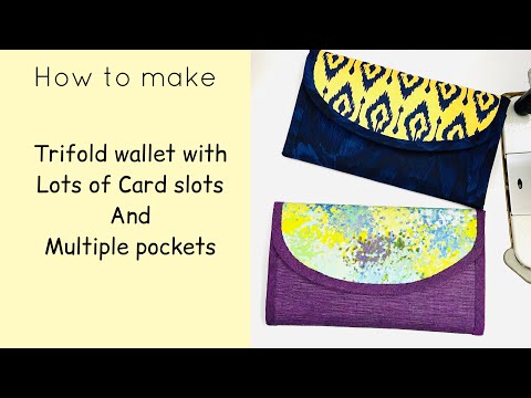 DIY Trifold Wallet - Trifold Wallet Pattern - Fabric Purse Wallet Sewing Tutorial #chezvies
