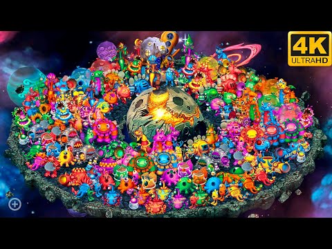 Space Island - all Prismatic Monsters (My Singing Monsters: Dawn of Fire) 4k