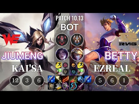 WE Jiumeng Kai'Sa vs RNG Betty Ezreal Bot - KR Patch 10.13