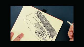 Let’s ASMR draw with the Muji fountain pen and some Aurora Black ink!