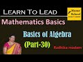 Mathematics Basics Part 30 Basic Concepts Of Algebra