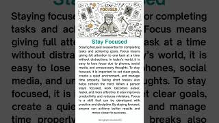 Stay Focused — The Secret to Achieving Your Goals Faster #english #mindsettraining #speakconfident
