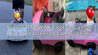 Review BTMWAY Electric Car for Kids 12V Licensed Lamborghini Ride On Car with Remote Control,Max Spe
