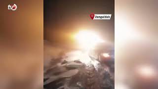 Karlı Yolda Mahsur Kalan İki Kişi Kurtarıldı