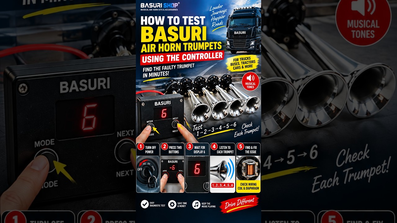 How to Diagnose and Test Basuri Air Horn Trumpets Using the Basuri Controller