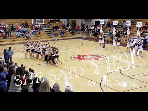 Bruno Mars Marry You Flash Mob Proposal Mr. V and Jessica - Bedford North Lawrence High School