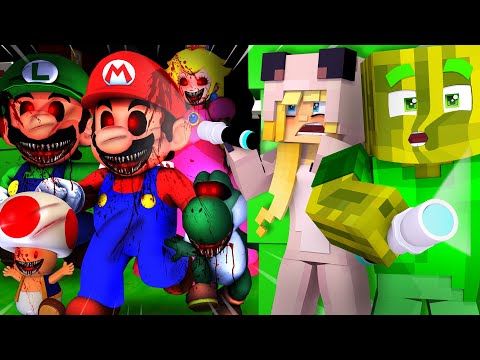 Chaosflo44 -  STAY 24 HOURS at SUPERMARIO.EXE?!  - Minecraft MONSTER VILLA