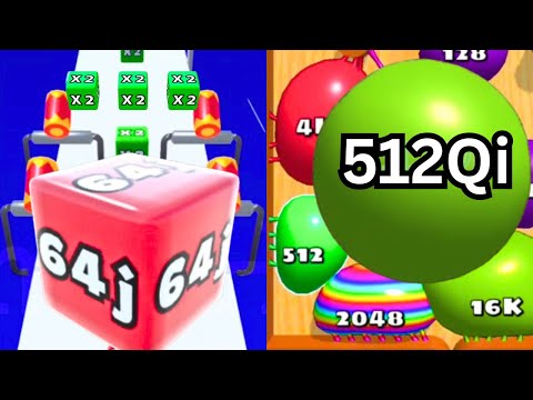 Jelly Run 2048 VS Blob Merge 3D 🤯 64J vs 512Qi vs 64H | High Score Challenge 🔥
