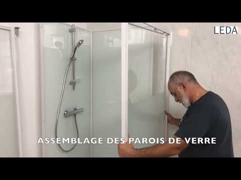 Cabine de douche 100x80 cm - accès d'angle - Izibox 2 LEDA