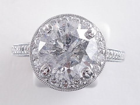 4.32 ctw Round Cut D SI3-I1 Diamond Engagement Ring - BigDiamondsUSA