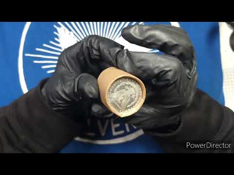 Opening a roll of uncirculated  Morgan Dollars