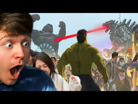 KONG vs MECHAGODZILLA vs HULK in REAL LIFE!