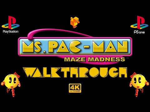 Ms. Pac-Man Maze Madness v1.1 (2000) 100% Walkthrough - PS1/DuckStation 4K-UHD