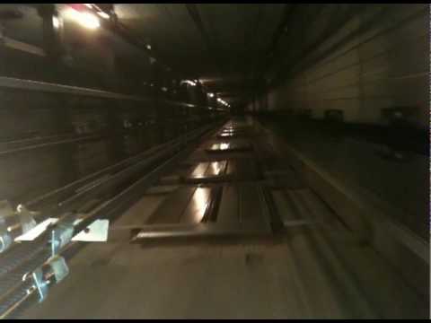 Surfing Schindler lift on full speed on the top of the car