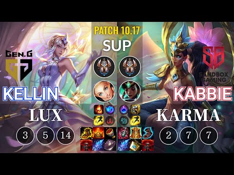 GEN Kellin Lux vs SB Kabbie Karma Sup - KR Patch 10.17