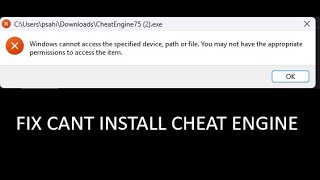 FIX CheatEngine Windows cannot access the specified device, path of file