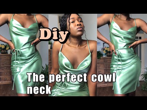 Diy cowl neck slip dress| how to draft and sew a...
