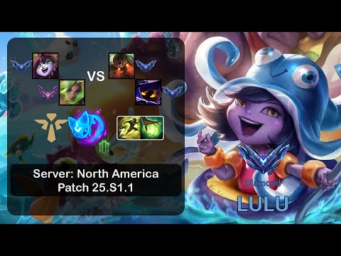 Lulu Support + Zeri vs Nautilus + Veigar - NA Server - Patch 25.S1.1