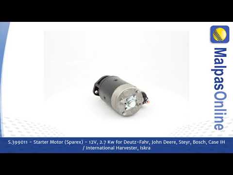 S.399011 - Starter Motor (Sparex) - 12V, 2.7 Kw  for Deutz-Fahr, John Deere, Steyr, Bos...and more.