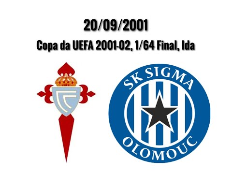 CELTA - SIGMA OLOMOUC, Copa da UEFA 2001-02, 1/64 Final, Ida. Partido completo.
