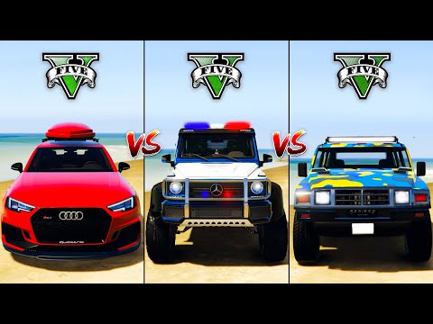 Mercedes G63 6x6 Police vs Audi RS4 Avant vs Hummer H1 - GTA 5 Car Mods Which is better?