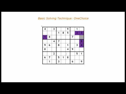 Basic Solving Sudoku Technique - OneChoice