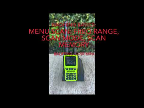 Menu Scan: Freq Range, Scan Mode, Scan Memory on the Baofeng UV-5R Mini