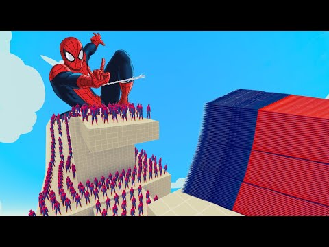 100x SPIDERMAN + 2x GIANT vs 2x EVERY GOD - Totally Accurate Battle Simulator (TABS)