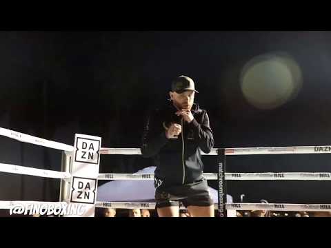 BILLY JOE SAUNDERS IN TOP FORM, SHOWS HIS FULL ARSENAL IN MEDIA WORKOUT FOR KSI vs LOGAN PAUL