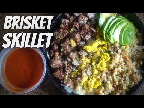 A Spicy Leftover Brisket Breakfast Skillet  [Blackstone Griddle Recipes]