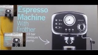 Cookworks espresso coffee machine with frother-