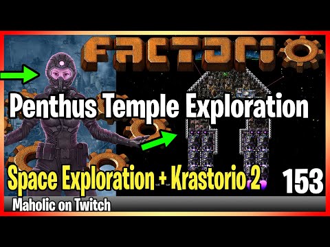 ⚙️Factorio Space Exploration & Krastorio 2 Mod✅🏭➡️Penthos system Temple clearing x154