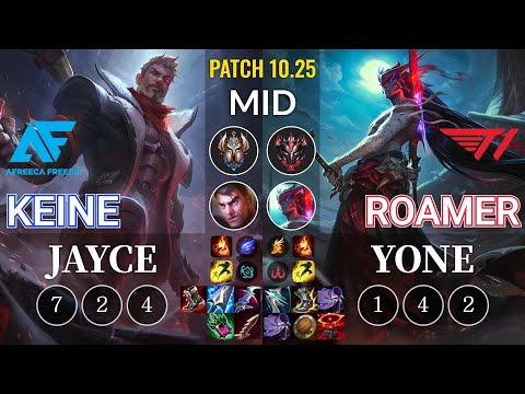 AF Keine Jayce vs T1.A Roamer Yone Mid - KR Patch 10.25