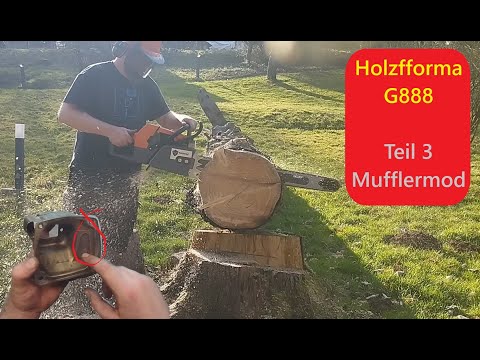 Holzfforma G888 Part 3 - Tuning & even more power through muffler mod on the Stihl MS880 088 clone