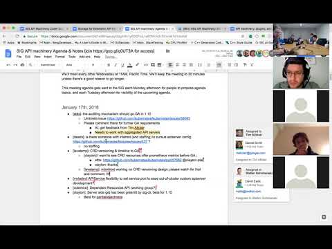 Kubernetes SIG API Machinery 20180117