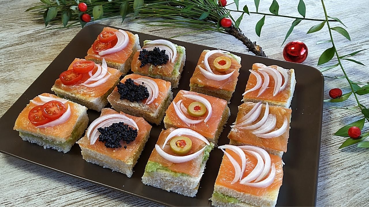 Canapés de Salmon Ahumado SIN Queso y SIN Mantequilla