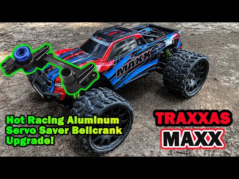 Maxx 4S Hot Racing Aluminum Servo Saver Bellcrank Steering Upgrade! @josephsrc