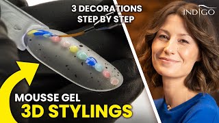 HOW to WORK with MOUSSE GEL? 3 quick, 3D  salon designs step by step