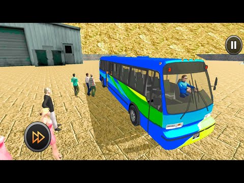 Uphill Offroad Blue Bus Driving Simulator Mountain Drive - Emergency Passengers Bus Driving