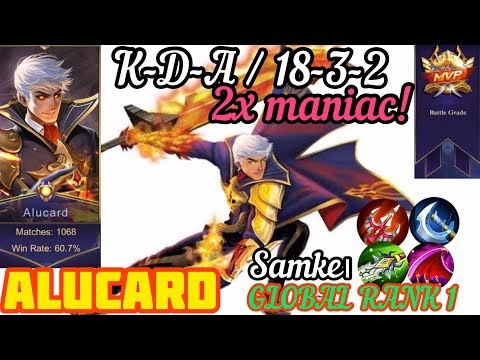 18 Kills & 2X MANİAC ALUCARD / Global rank 1 by samekı /Mobile Legends