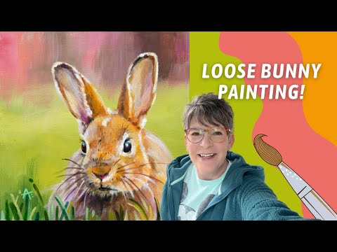 Sweet RABBIT Painting! Loose Acrylic Bunny Art! How to Paint! By: Annie Troe