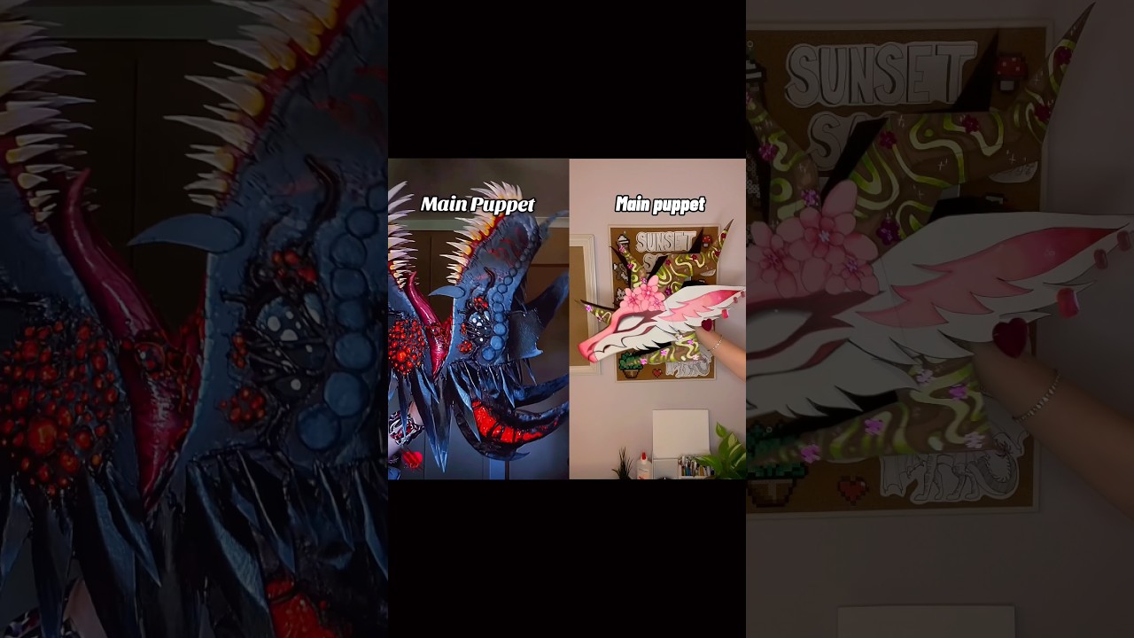 Dragon Puppet Duet With @scaroflove #paperart #papercrafts #paperdragon #shorts #trending #trend