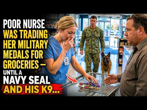 Poor Nurse Was Trading Her Medals for Rent Money — Then a Navy SEAL and His K9 Froze
