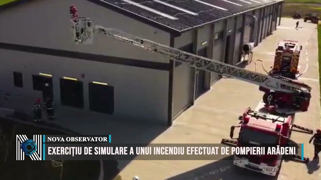 Exercițiu de simulare a unui incendiu efectuat de pompierii arădeni