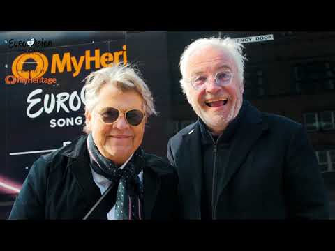 Danish Eurovision winners, the Olsen Brothers, visit the #EurovisionBus