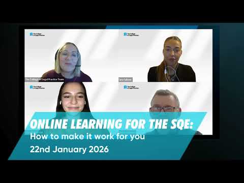 Online Learning for the SQE: How to make it work for you - Webinar January 2026