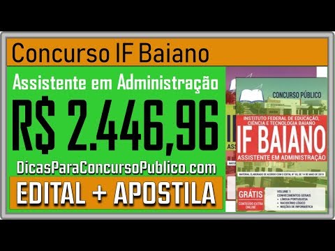 Apostila IF Baiano 2019 - Assistente em Administração - Edital Concurso IF Baiano 2019