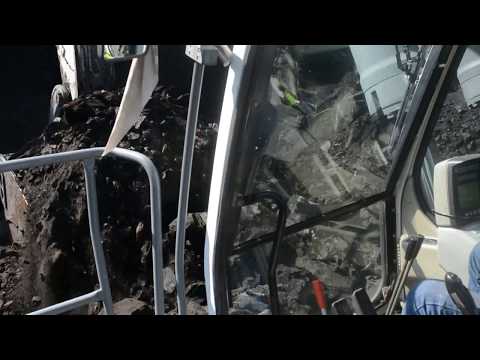 Liebherr 984 Excavator Loading Trucks With Coal - Labrianidis Mining Works